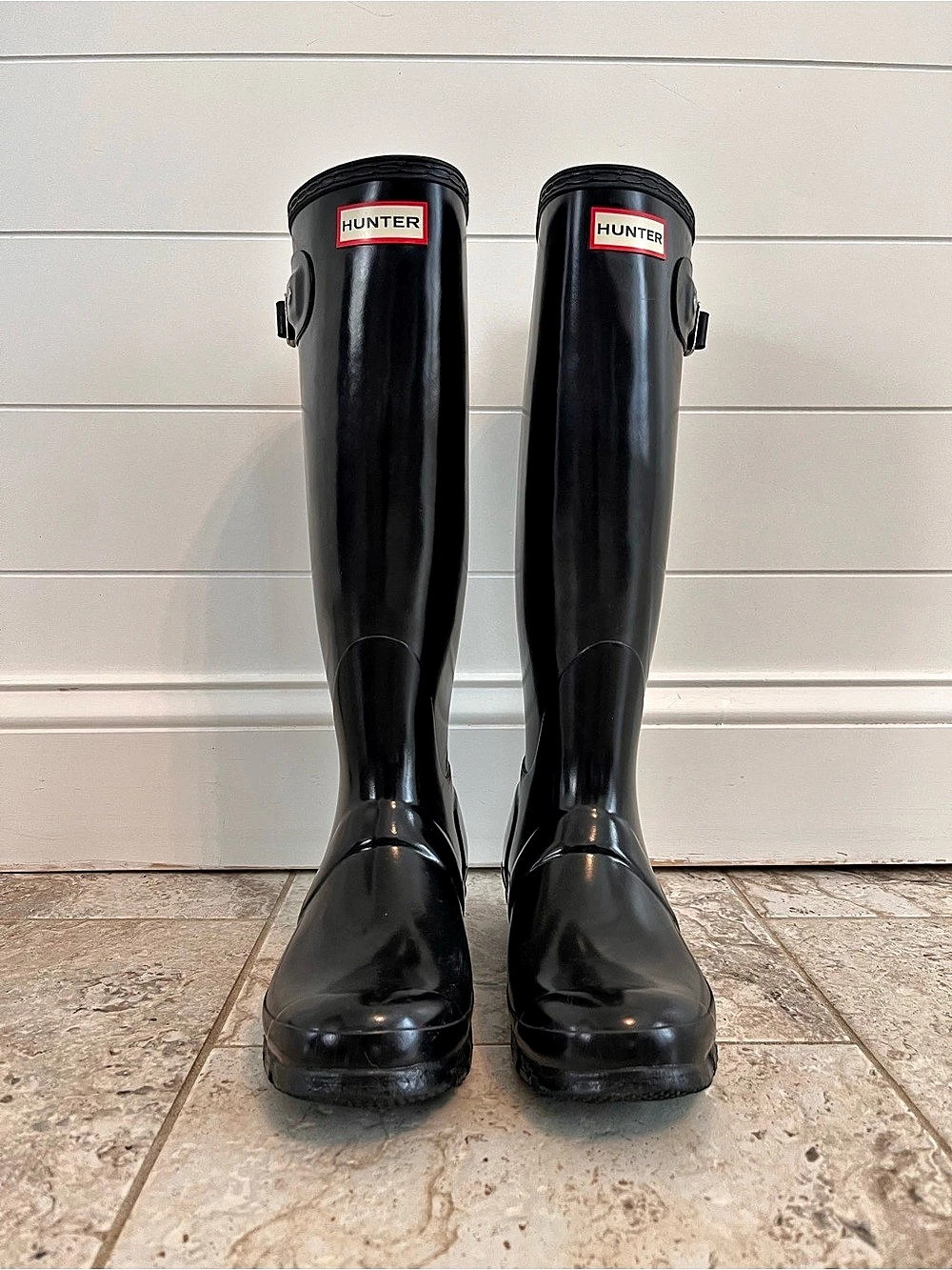 Hunter Original Tall Gloss Rain Boots Black